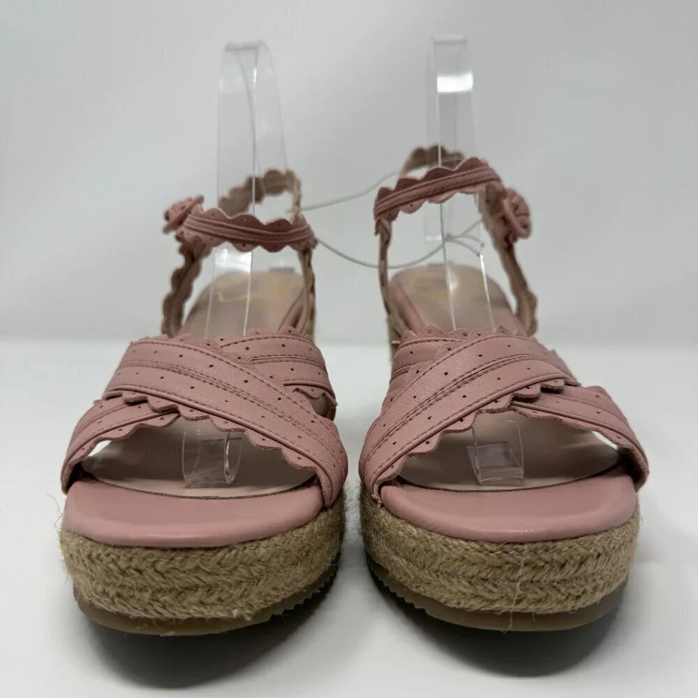 Ted Baker London Taymie Espadrille Wedge Sandals Women's 40 US 9.5 Pink NWOB